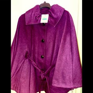 Wine colored cape type coat